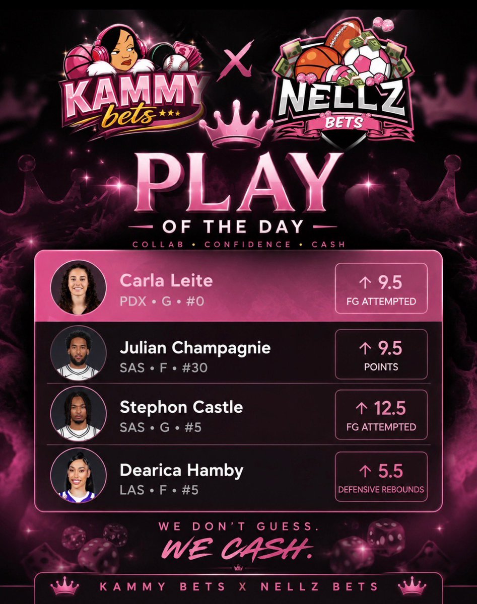 itsNellzz's tweet photo. Yall asked, we delivered 🙂‍↔️

WNBA x NBA collab with @kamoniim 💗

$40 to someone who like &amp; RT when this cashes 💰 https://t.co/fnmFa61yWd