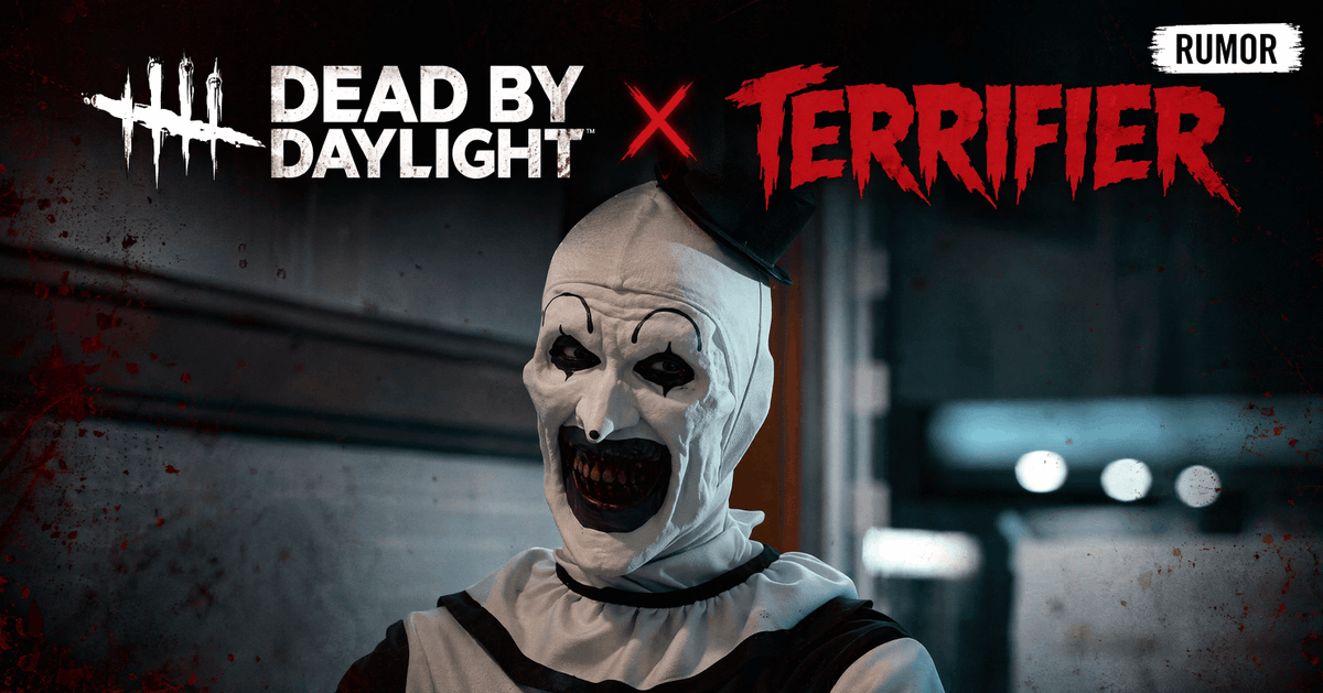 PNKFacil's tweet photo. 🤡 ¿Es Art the Clown de Terrifier el próximo asesino de Dead by Daylight? La comunidad cree que sí. Además, el aniversario podría traer 2 nuevos modos de juego (5vs5 + Prop Hunt), y colaboraciones muy esperadas.

Más información en la retransmisión del 10º Anivesario. 14/06. 🩸 https://t.co/knLtO0NAVj
