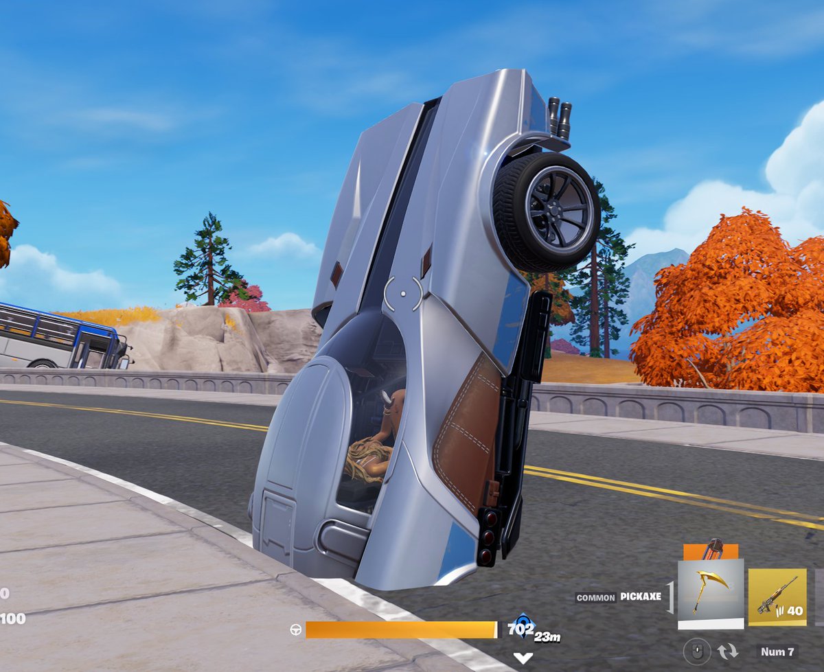 fortnitecarguy's tweet photo. So as many of you probably know already, the bridge near Wonkeeland/Latte Landing can cause some issues with cars.

So as far as i can tell, the bridge has 0 collisions with cars, but DOES collide with the wheels. This means that when driving on the road, you should be fine, but if you land on top of the bridge with any sort of momentum you will phase through.

This also means you can actually get through the bridge from the bottom, and phase from below.

This isnt useful i dont think, but if your careful enough (or not careful enough), you can become stuck inside of the bridge.

Just wanted to mention it!