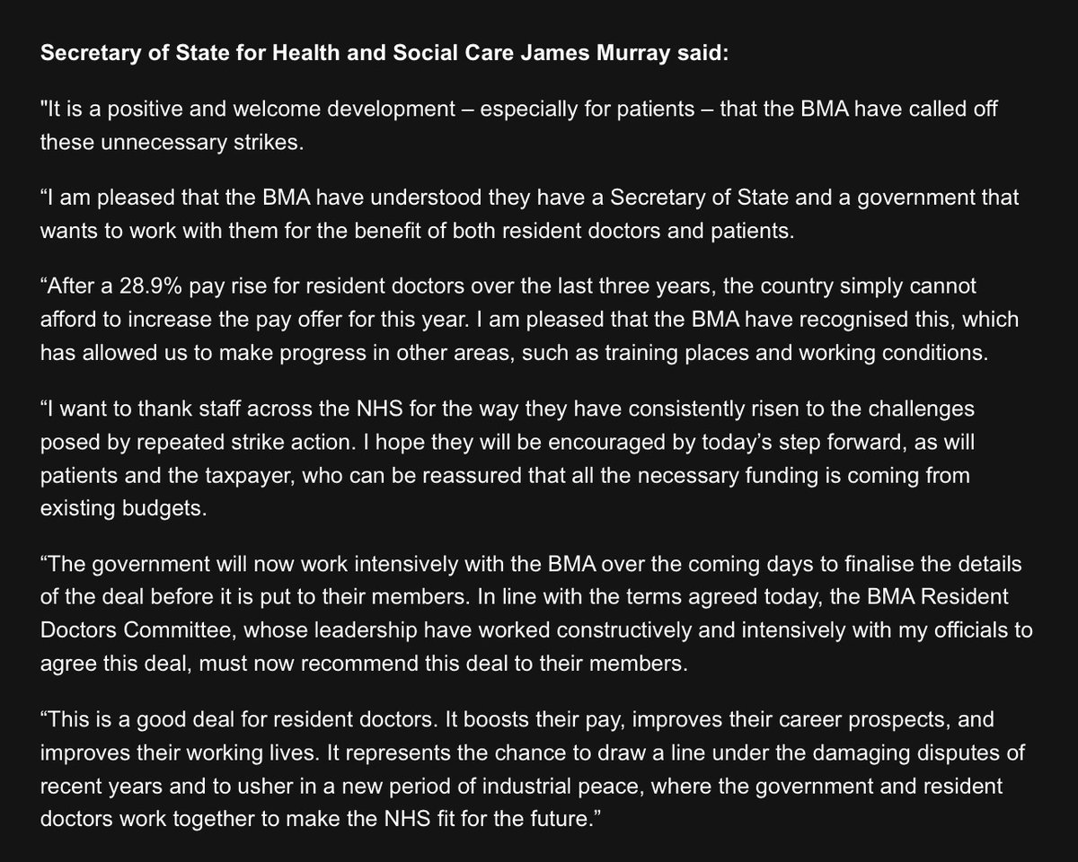 jim_reed's tweet photo. Government says the offer on the table for 2026/27 hasn’t changed - average 4.9% pay increase with 7.1% for the lowest paid. https://t.co/8c9yojEq4u
