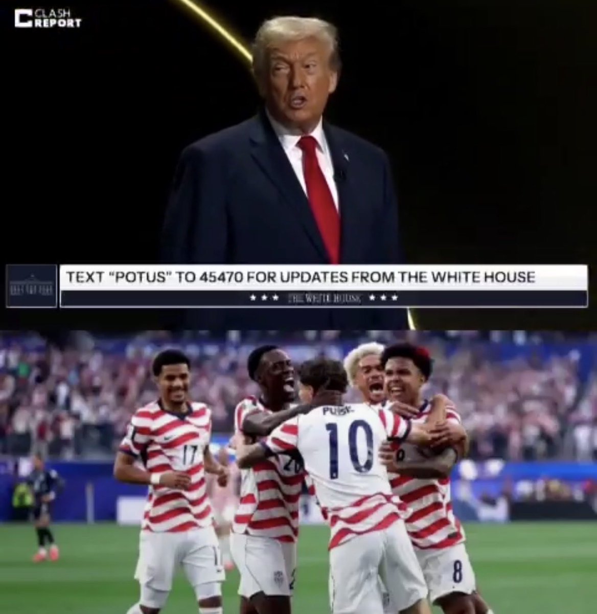 Indie5051's tweet photo. El presidente Donald Trump quiere que la NFL cambie su nombre para que el fútbol “soccer” sea el único deporte llamado fútbol.

"Esto es fútbol, no hay duda al respecto. Tenemos que inventar otro nombre para la NFL." 🇺🇸 https://t.co/kWoV7zeHXi
