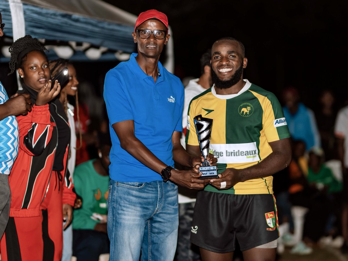 RugbyRwanda's tweet photo. The 2026 Genocide Memorial Tournament 7s Awards Ceremony

•Men’s

—1000 Hills Rugby 🥇 🏆 
—Rams 🇺🇬 🥈
— Lions de Fer 🥉 

MVP: Shalom Kuneshanukwayo (1000 Hills Rugby) 

#RwOT 
#Kwibuka32 
#GMT2026 https://t.co/UYAysS76cD