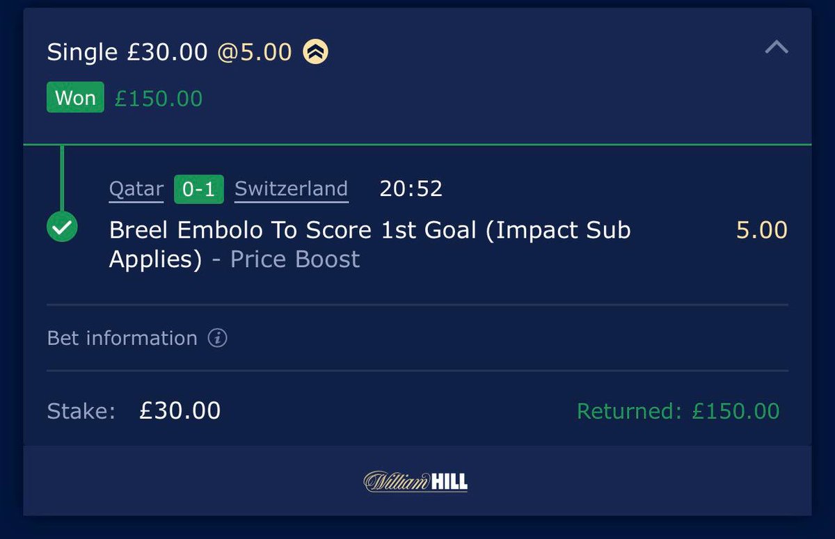 SmartStakess's tweet photo. 💥 Another price boost lands! 💥

Embolo 1st Goalscorer boosted to 5.00 and the we were all over it 👀

 £40 into £200 🚀

Still time to get involved for the later games today.

👇 30 DAY FREE TRIAL 👇

https://t.co/bYeZZ7jLEt https://t.co/wNzwvZQadN