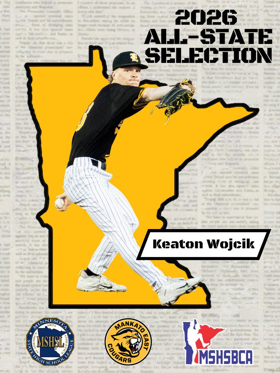 MankatoEastBase's tweet photo. Congratulations on your back-to-back All-State Team selections! @KeatonWojcik https://t.co/LumGnpxoFf