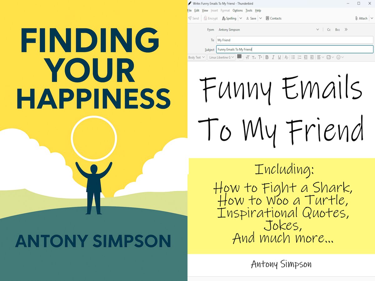 antonysimpson's tweet photo. ***SPECIAL OFFER*** Signed Paperbacks of FINDING YOUR HAPPINESS &amp; Funny Emails To My Friend
for £15.00 https://t.co/bPJJSCNHGa https://t.co/cEhyTtuUqx