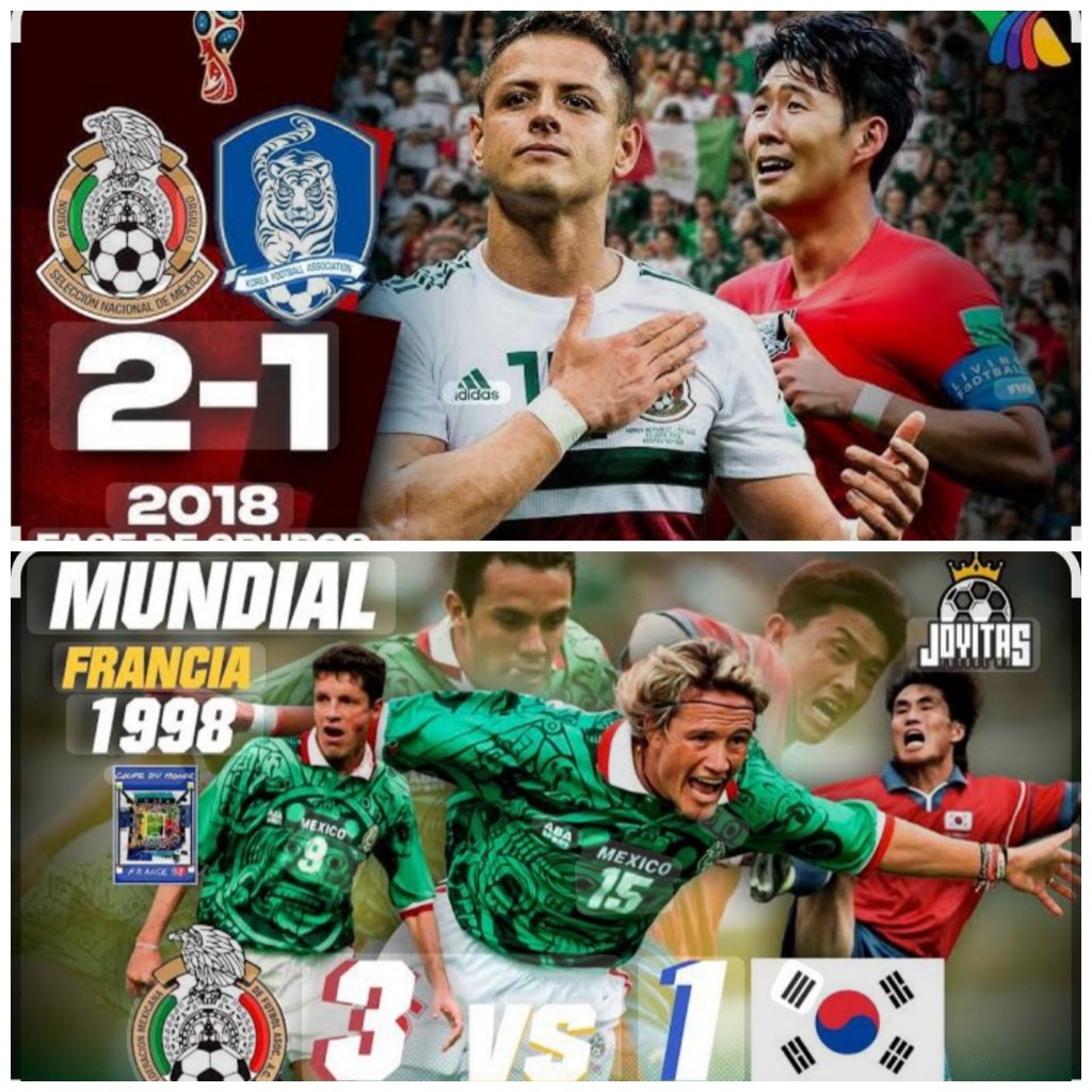 Dirohera's tweet photo. @InvictosSomos @theKFA aquí un recordatorio de los últimos dos enfrentamientos en #mundialdefútbol, próximo partido en #Zapopan, #Jalisco, #México https://t.co/EUzu2SGQes