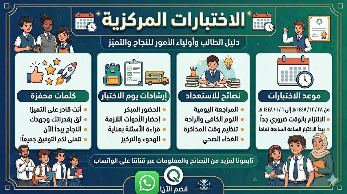 mozon34's tweet photo. من الأخطاء التنظيمية في فترة #الاختبارات: تكليف الموجهة الطلابية بالملاحظة داخل اللجان!
حضور الموجهة في الممرات وقرب القاعات لتقديم الدعم النفسي والتربوي وحل المشكلات الطارئة أهم بكثير من حبس دورها داخل لجنة واحدة. أعطوا الإرشاد مساحته لينجح الميدان. 🏫✨ #القيادة_المدرسية

تعاميم "دليل تفعيل دور #التوجيه_الطلابي في الاختبارات" تؤكد دائماً على: "عدم إدخال الموجه/ـة الطلابيـ/ـة في جداول الملاحظة أو أعمال الكنترول (التدقيق والرصد) ليتفرغوا لمهامهم الأساسية". @mozon34 #وزارة_التعليم