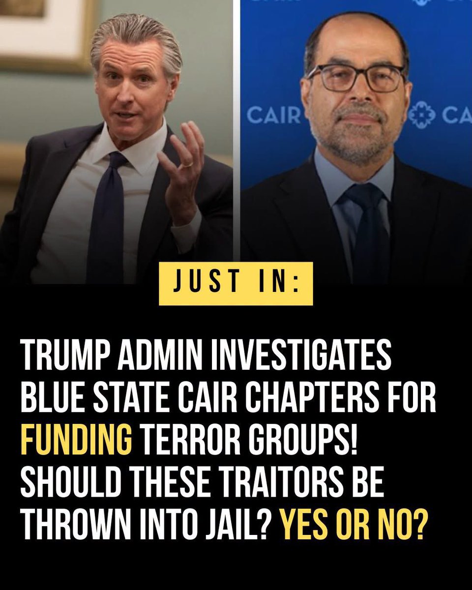 GOP_is_Gutless's tweet photo. 🚨 The walls are closing in on CAIR.

A Texas court just ordered the group to hand over a decade of major donors — including foreign sources — plus its director’s travel records to nine Middle Eastern countries.

The FBI has already suspended formal contact over evidence of ties to Hamas, and a bill in Congress now seeks to officially designate CAIR a terrorist organization.

Americans deserve full transparency: Who is really funding this operation and where is the money going?

Time to expose it all.

What do you think should happen next? 👇
#CAIR #TerrorTies #AmericaFirst #Transparency #SecureTheBorder