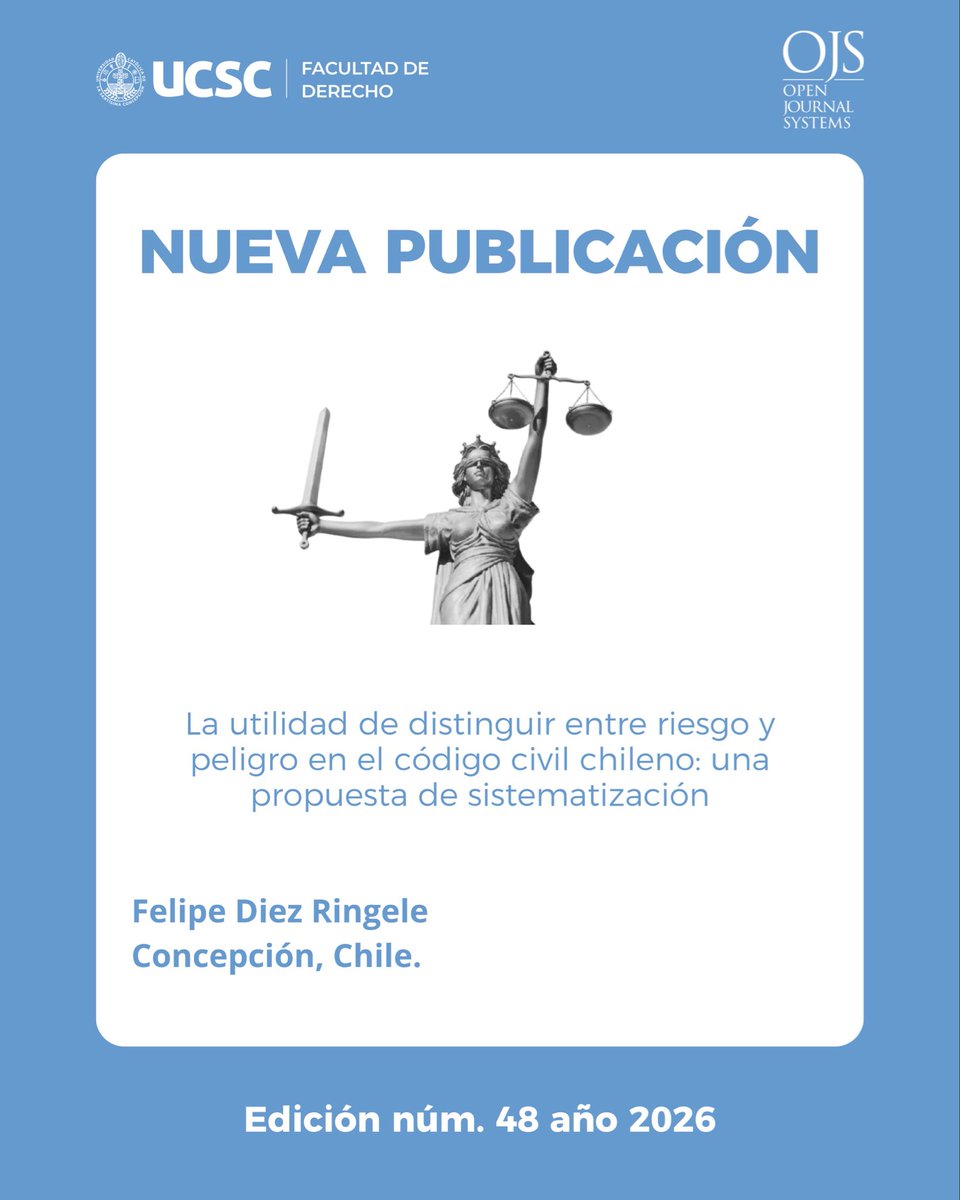 RevistaDUCSC's tweet photo. 📚Compartimos con toda la comunidad el segundo artículo de la Edición 48 de la Revista de Derecho de la Universidad Católica de la Santísima Concepción. https://t.co/zvGqXmSWWP