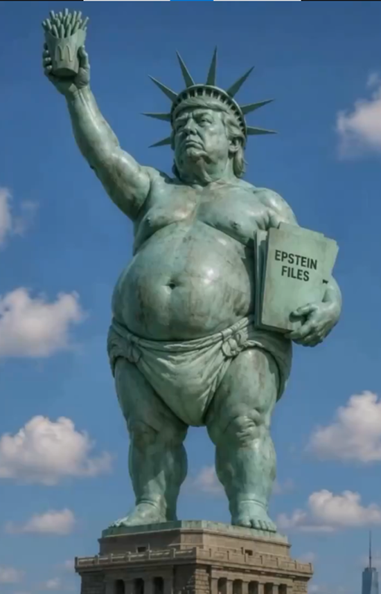 Adictoaltexto's tweet photo. Furioso, el xenófobo dictador expulsó a la Estatua de la Libertad por su origen francés. "En su lugar debe estar un auténtico héroe yanqui", dijo desafiante. Temiendo lo peor la gente protestó. Pero el líder naranja no tuvo piedad. Y erigió allí su adiposa humanidad.
#microcuento https://t.co/dotjXlkshx