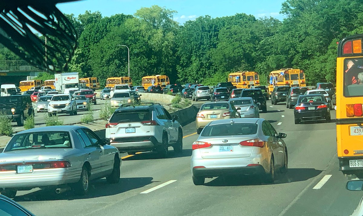 Lewis1876's tweet photo. The 21 yellow school bus convoy carrying circa 1100 #Scotland fans to the game has left #Providence headed for Gillette Stadium. It’s also carrying 5,000+ cans of beer for a 35 min journey 😂
@MDMorrison82 @lt4kicks @TartanArmyGroup @TheTartanScarf #WorldCup #SCOHAT #TartanArmy https://t.co/KQ8Ha4ODzQ