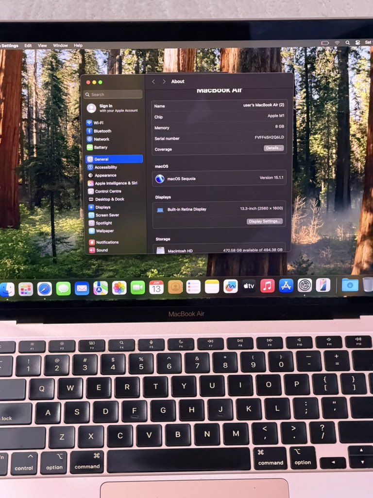 drightgadgets's tweet photo. Today’s deal (2) 🔥🔥🔥🔥🔥🔥

MacBook 💻 air 2020 

M1 chip 

8GB / 512 SSD 

In great condition for 

🏷️ 510,000 

Save 🧤 over 100,000 on this deal 

One time offer 🏌️‍♂️ https://t.co/PC5KT266RM