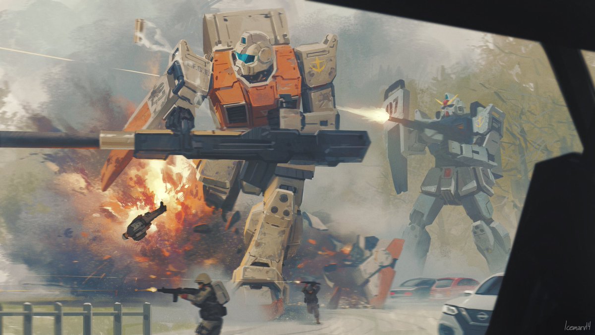 GundamBro's tweet photo. The One Year War: Ground Warfare

Art by @icemarv14 

#Gundam https://t.co/JPcbKvVXMj