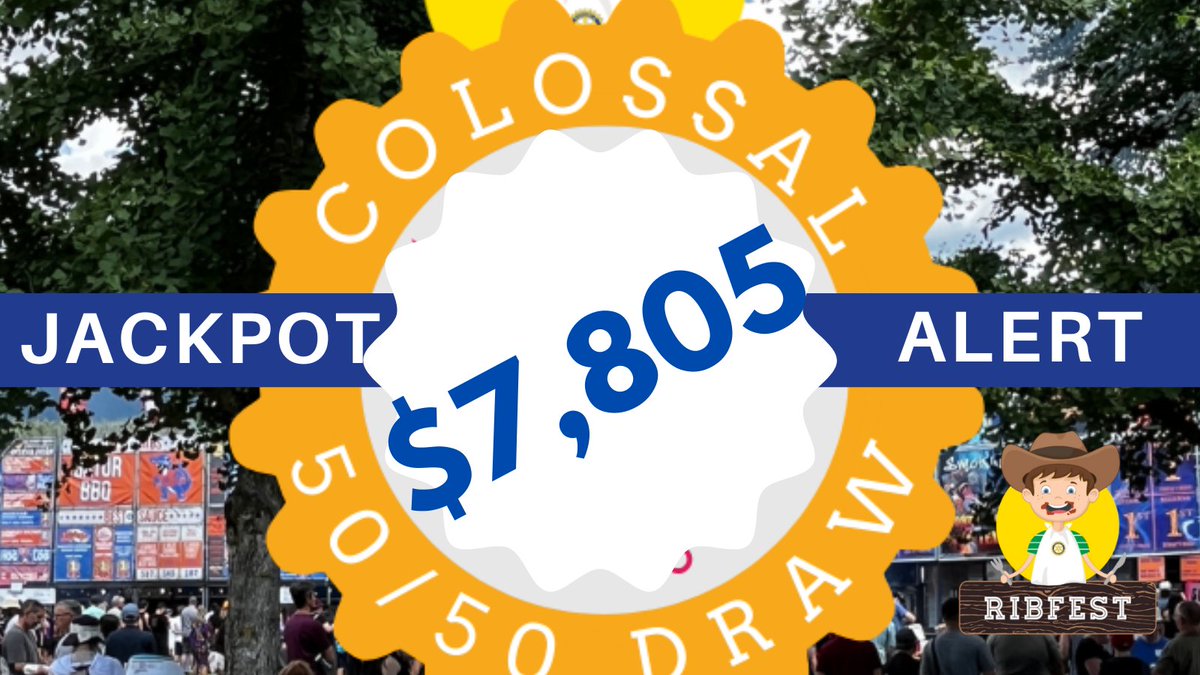 portmoodyrotary's tweet photo. The RIBFEST Colossal 50/50 is back. Jackpot already at $7805 with potential $240K jackpot.
https://t.co/n3MmDASnnC
Proceeds to @SHARESociety @KidSportTC #Foodlink and #starfish
@pomoribfest July 17-19 at Rocky Point Park https://t.co/axNELpEI0v