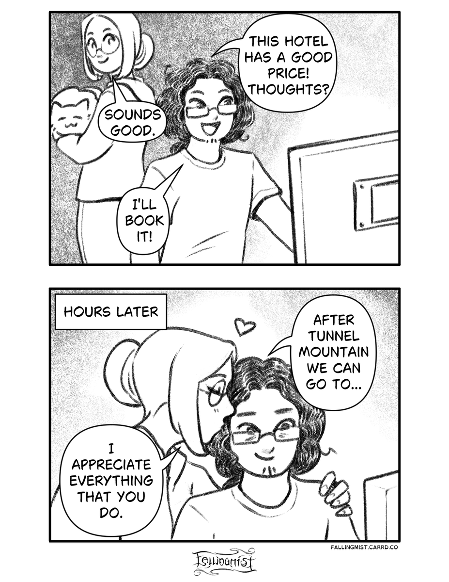 FallingMist_Art's tweet photo. If we have to travel to conventions, might as well stop and smell the flowers while we're there! My spouse puts a lot of time and effort into researching trips. 
---
Gaily Life # 14! My comic about my daily life of being gay-ly married.
Happy #Pride month 🏳️‍🌈 ! https://t.co/Xs9tfwtAVP