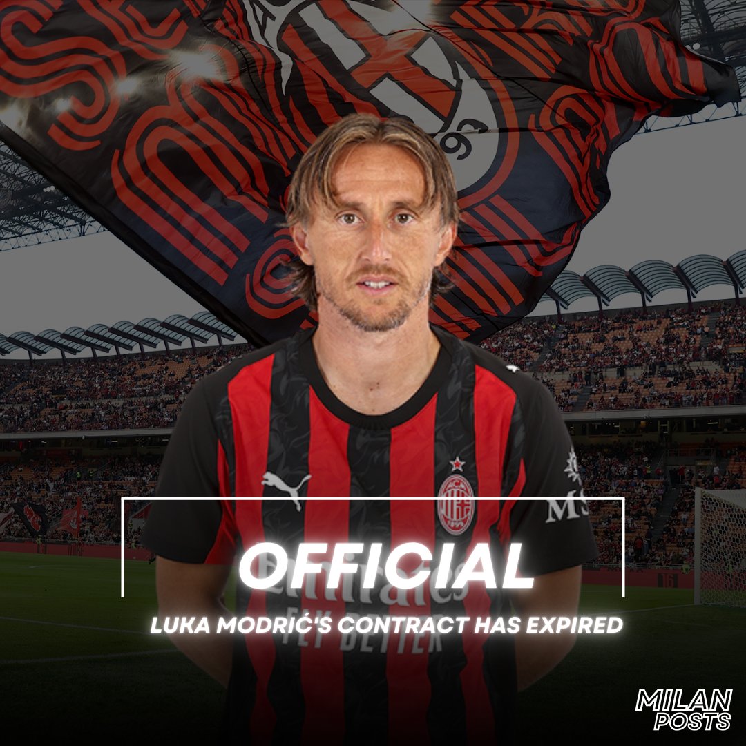 MilanPosts's tweet photo. 🚨 OFFICIAL: Luka Modric’s contract with AC Milan has been terminated! https://t.co/tFwXWQmR5A