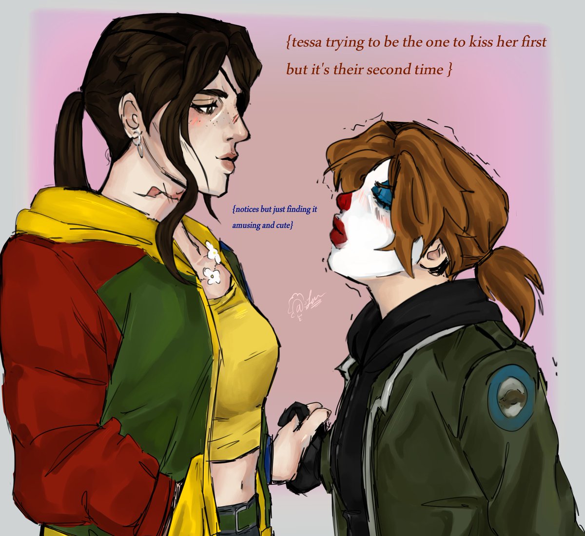 iawarchives's tweet photo. For some reason I have a feeling this happened when they first started to date 

Just saying

#tessalamb #helenhighwater #nopixelfanart https://t.co/CHlPwi0d7b