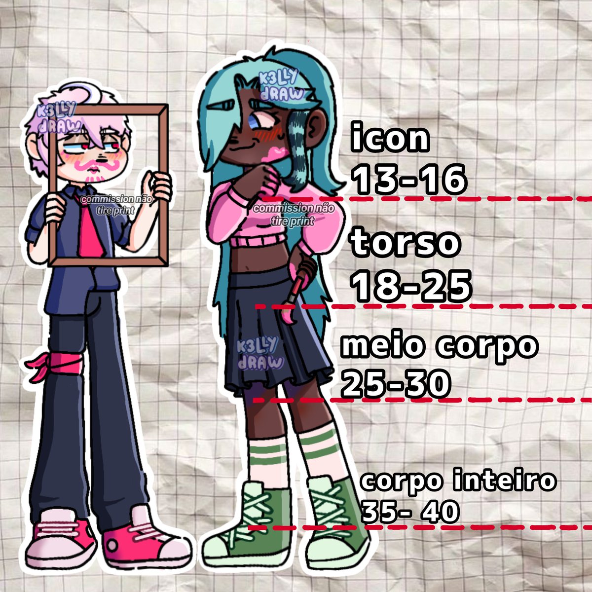 k3lly_draw123's tweet photo. Oi pessoal, eu estou de commissions abertas ✨️ 

Se você estiver interessado mande mensagem no pv 

No meu insta tem as imagens e vídeos de commissions que fiz recentemente 🎨🖌

#commission #commissionsabertas #art https://t.co/Dxjkz34kom
