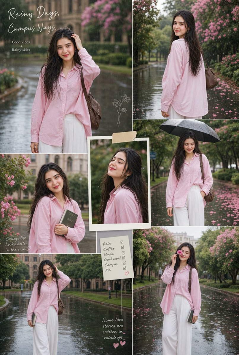 Rainy Campus Portrait Collage