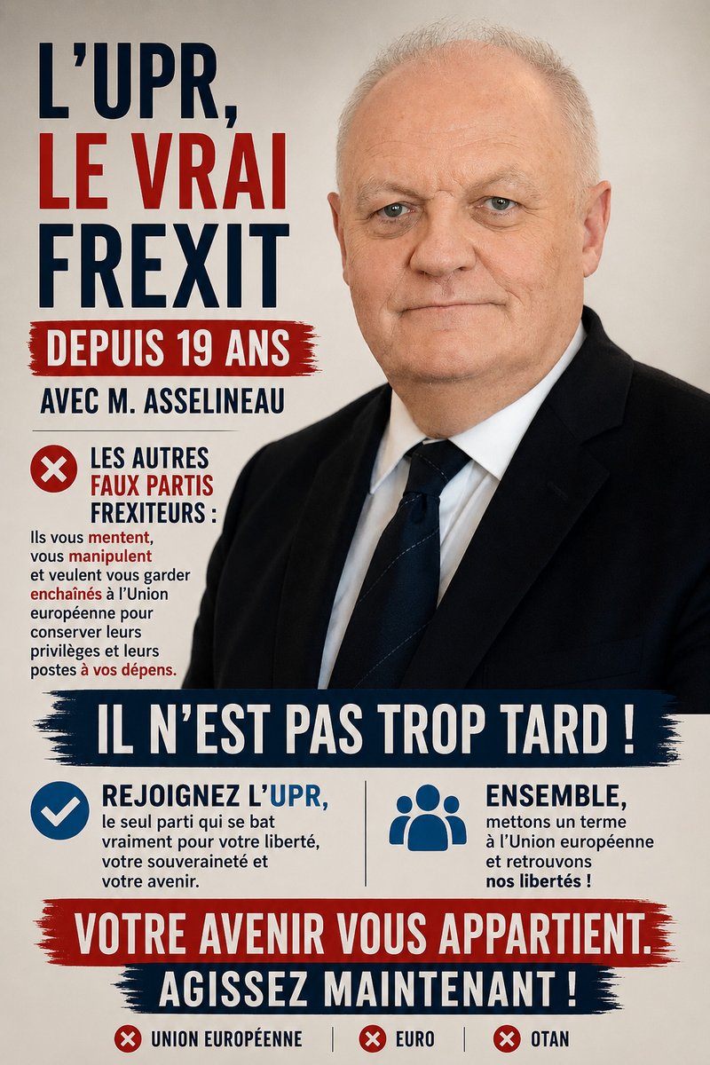 Ange57480's tweet photo. En 2027, votons bien, votons Asselineau 🇫🇷 https://t.co/SrpNmt0otS