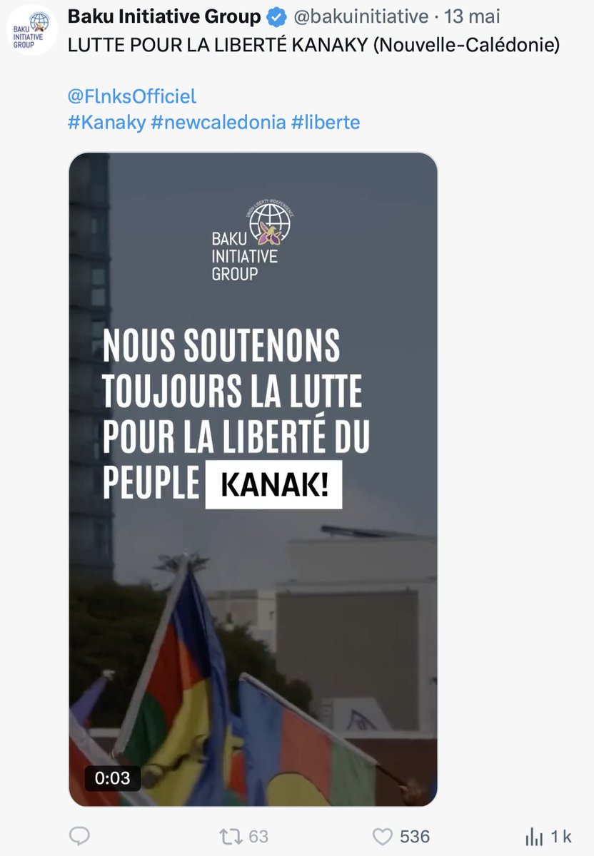 ericosx's tweet photo. 🔴Nouvelle-Calédonie, élections provinciales de 2026 : comment les autorités 🇫🇷se préparent à d'éventuelles ingérences étrangères.

👉En revanche, le « Baku Initiative Group » continue de se moquer de la France sur les réseaux sociaux en toute impunité.
https://t.co/90d3gJtpl6 https://t.co/h3kYXi4UdC