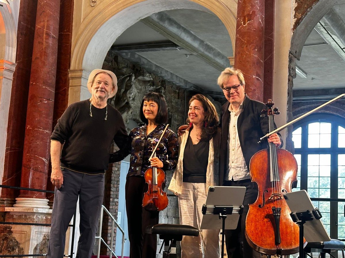 jancello's tweet photo. Tomorrow in Dresden, June 17 in Berlin. New Worlds! Bill Murray, Mira Wang, Vanessa Perez, Jan Vogler https://t.co/GQkOmQJeJC
