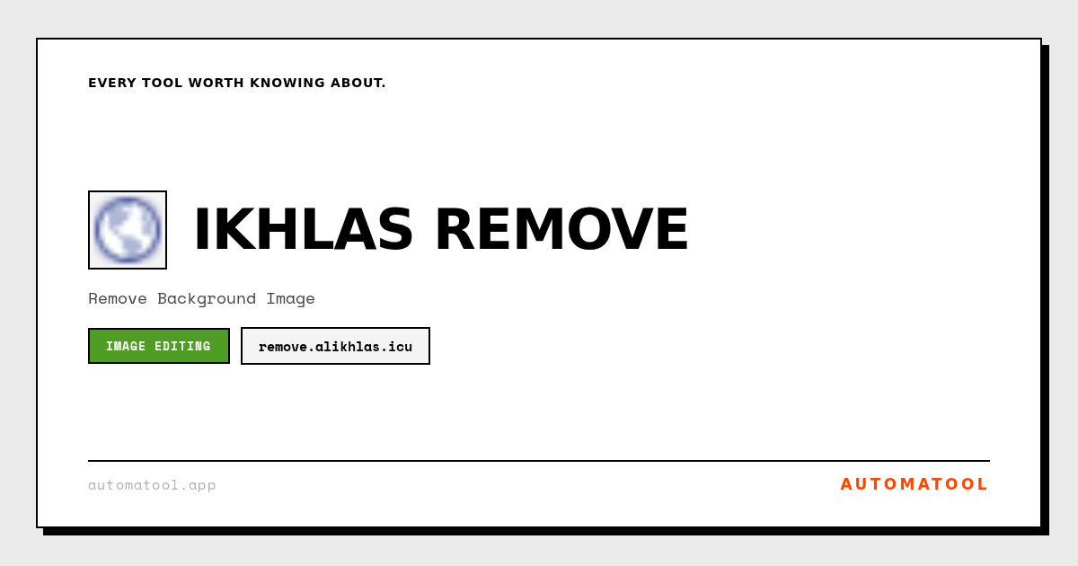 automatool_app's tweet photo. Ikhlas Remove instantly removes backgrounds from JPG and PNG images, giving HD cutouts in seconds - 100% free, no signup.
#AI #ImageEditing #BackgroundRemoval https://t.co/ZbbPTysZC4
