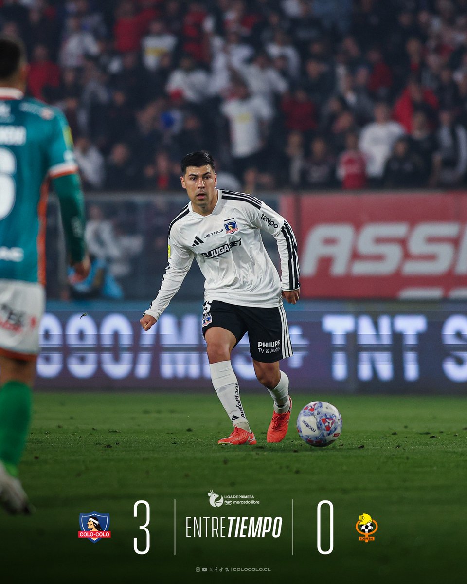 ColoColo's tweet photo. 𝐄𝐍𝐓𝐑𝐄𝐓𝐈𝐄𝐌𝐏𝐎 ⚪️⚫️

Con goles de Lautaro Pastrán, Felipe Méndez y Jeyson Rojas, derrotamos por 3️⃣-0️⃣ a Cobresal en el Monumental 🤟🏻

#VamosColoColo https://t.co/XQz9Lov9S8