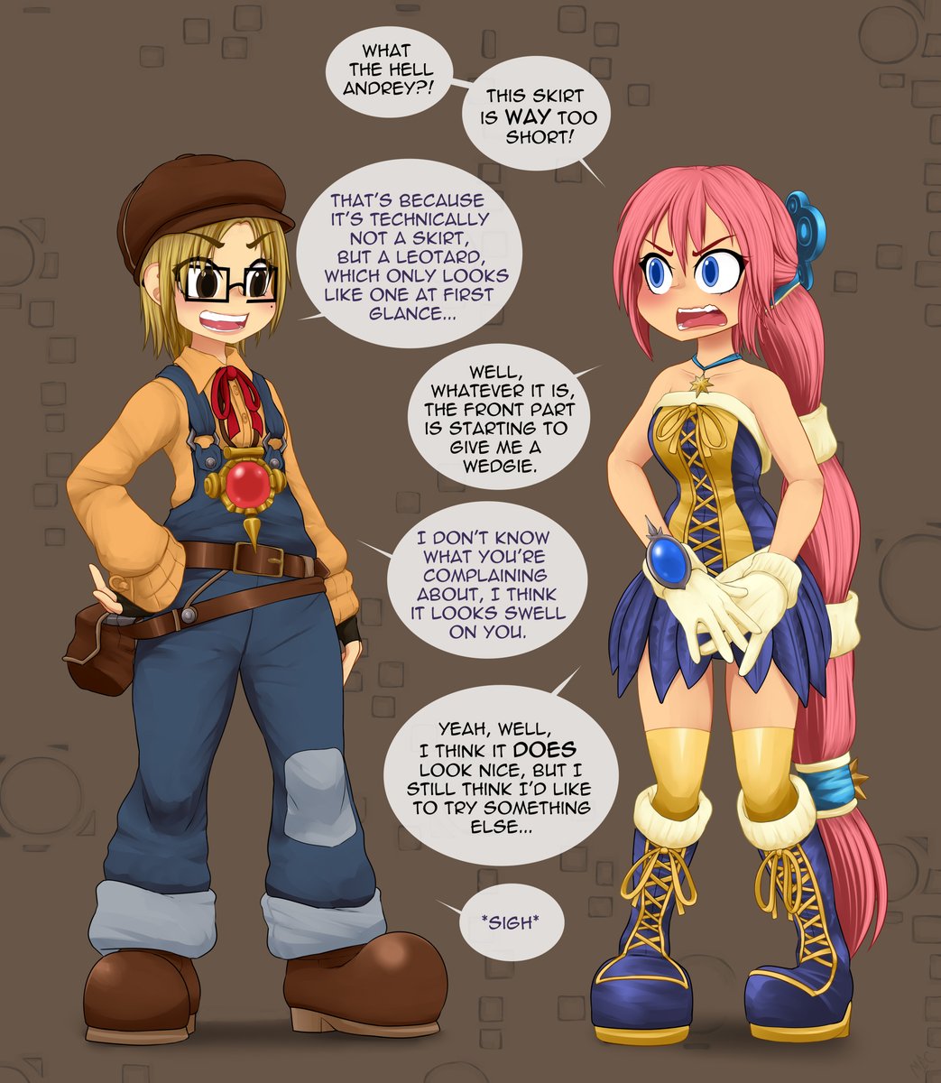 MissMentalCrash's tweet photo. .@TheDarkShadow1 got a cosplay pic starring both of us, dressed up as Max and Monica from Dark Cloud 2. I don't think she's too big of a fan of the costume being so sexy -⩊- https://t.co/MdoRPwwpzD