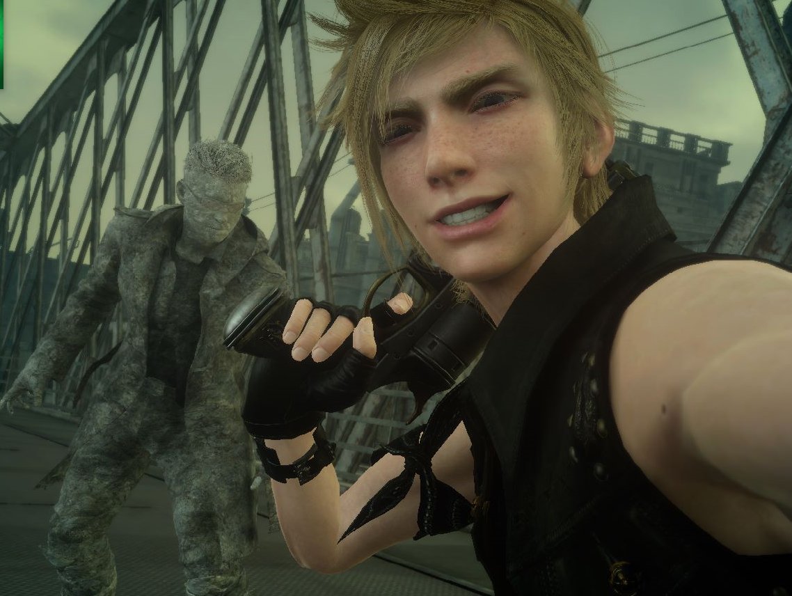 SignRegrets's tweet photo. average petrification selfie. 

game: Final fantasy XV DLC expansion Comrade https://t.co/z2V4ezymxm