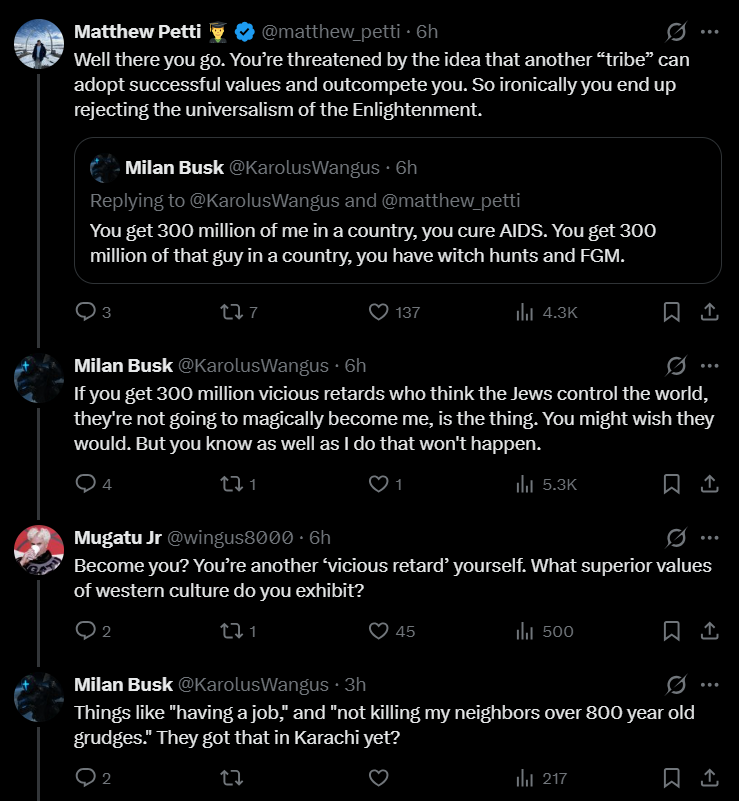 excallq's tweet photo. @wrappingline Weird fucker takes some kinda shared credit for curing AIDS and when asked what his personal contributions to this great society they amount to "holding down a job" and "not murdering anyone" https://t.co/ug1VRNgYJh