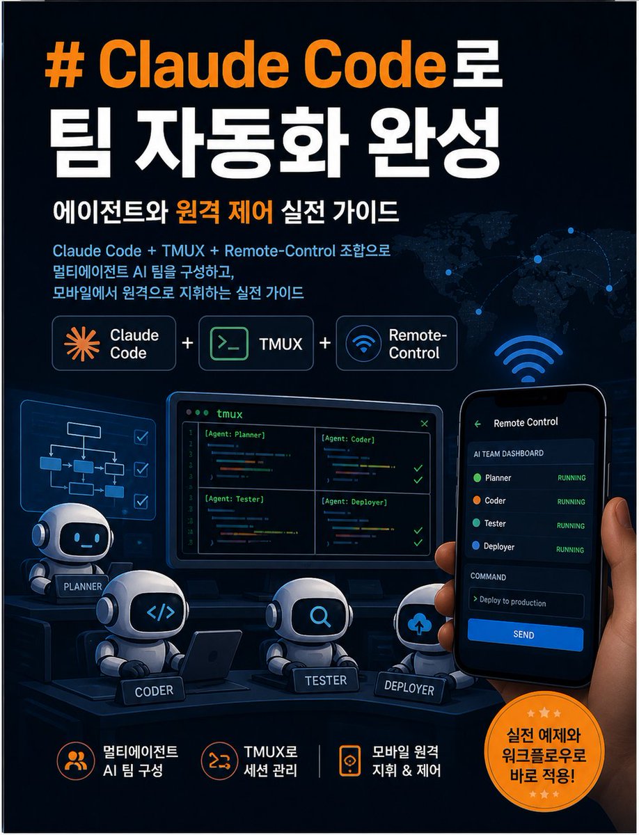 wiki_docs's tweet photo. 📚 클로드 코드(Claude Code) 멀티에이전트 팀 자동화 완성 가이드 : AI 개발팀 구성부터 Remote-Control 실전까지

클로드 코드(Claude Code) 멀티에이전...

👉 https://t.co/aq5z1CPSpm https://t.co/WNDTMuOEJJ