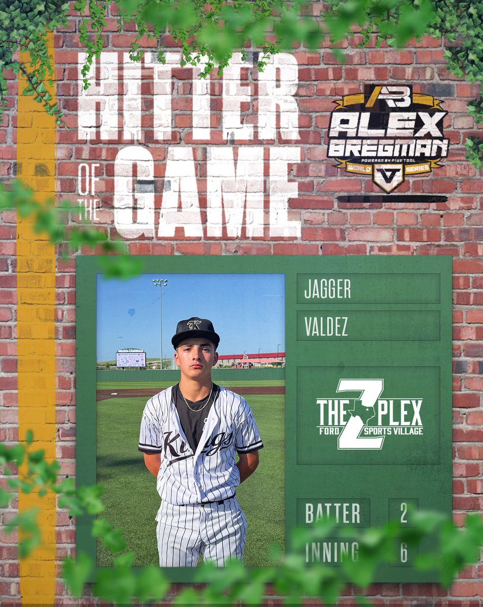 FiveToolTexas's tweet photo. #BregmanWS F: Kings Baseball National 9, Rising Baseball Richardson 5
PoG: @Jay2__________ 2-4, 2B, 3 RBI
Hitter: Jagger Valdez 2-4, 2 1B, 2 RBI https://t.co/tKyPgPr4Cs