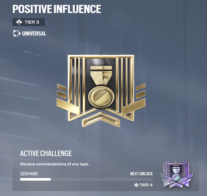 R6Pug's tweet photo. Can we all agree the 4th teir of this badge is the hardest to obtain, ive played 3 thousand matches since it came out and still havent gotten it. https://t.co/nl7Ky9j3o6