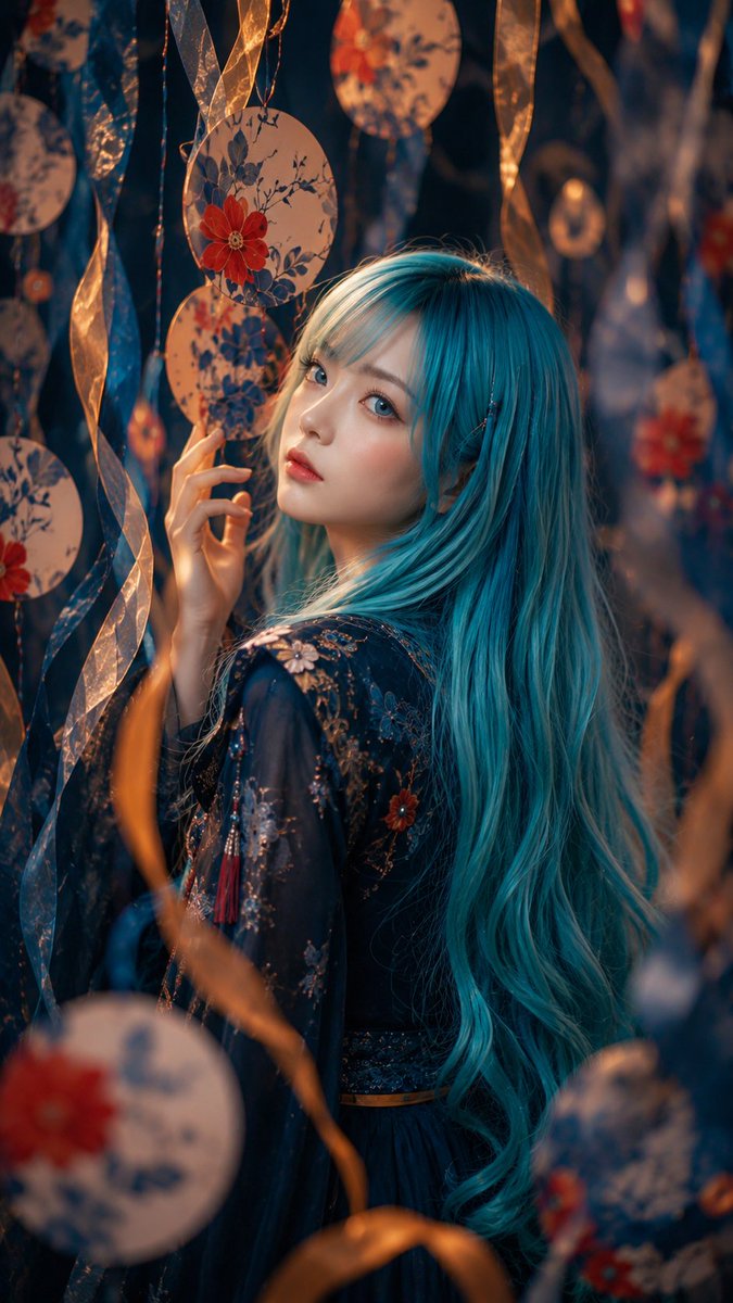 Blue-Haired Festival Portrait