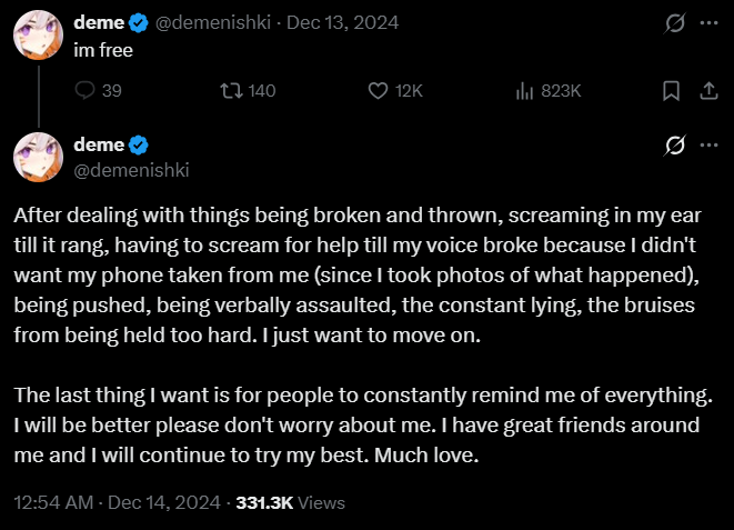 Hrtz6's tweet photo. @demenishki "I may have used your past trauma as a gotcha, but you were mean, and that's worse. Also, don't use my own past trauma against me." 
I'm calling it rn https://t.co/tOOZaiyWTu