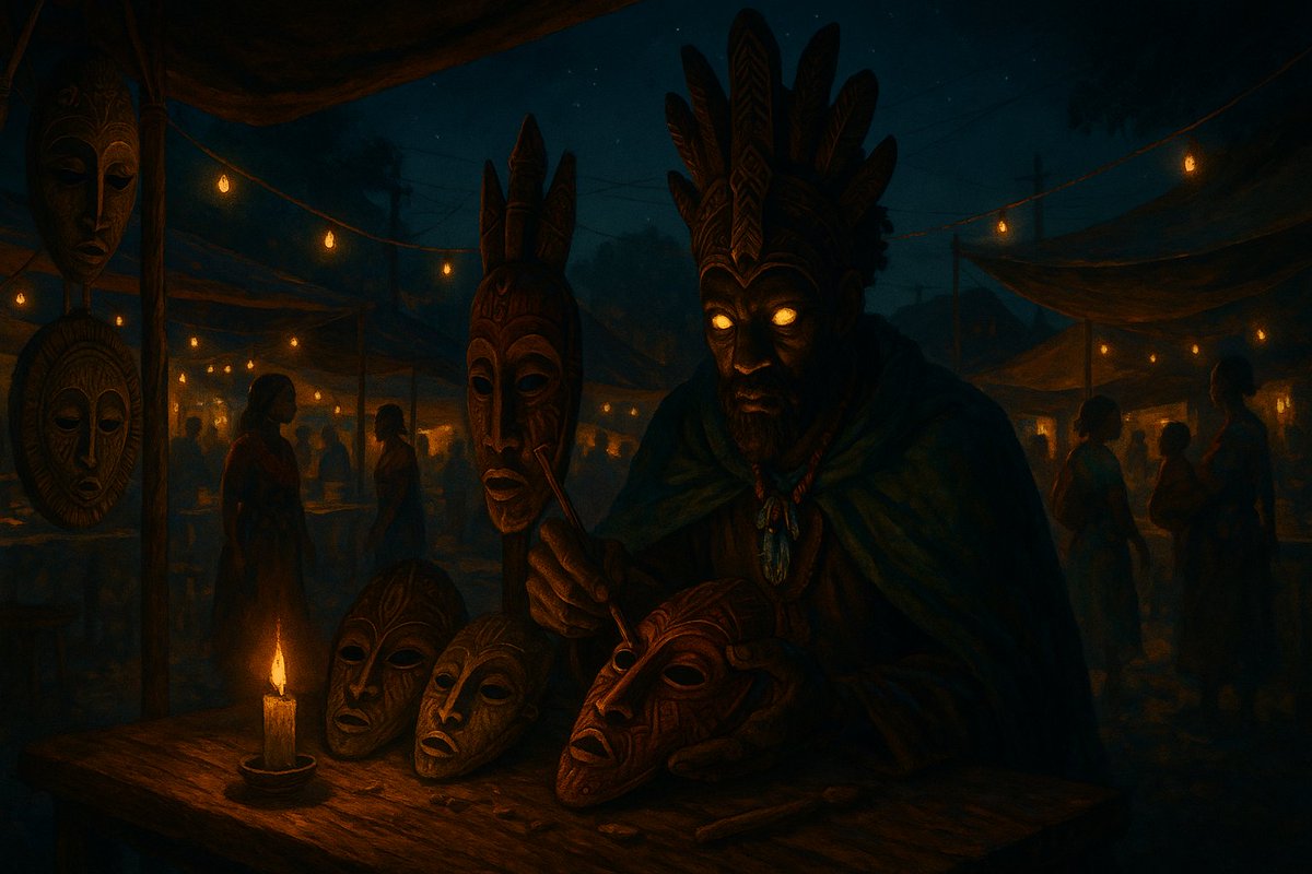 thrine_creates's tweet photo. 📖 New Story: The Mask Maker's Secret
🎭 Genre: Urban fantasy

"The night market buzzed with life under strings of warm yellow lights. Stalls overflowed with beaded..."

Read the full story at: https://t.co/UeBfVKoAL8

🎧 Listen: https://t.co/wCbMUaoyF8

#Soweto #nightmarket #ancestralmagic #shortstory #amwriting