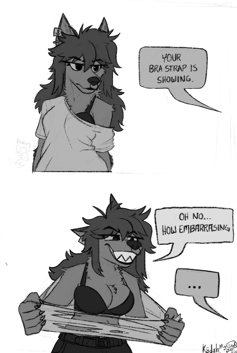 KodahWOOF's tweet photo. Bra strap meme https://t.co/n1aFfB14WI