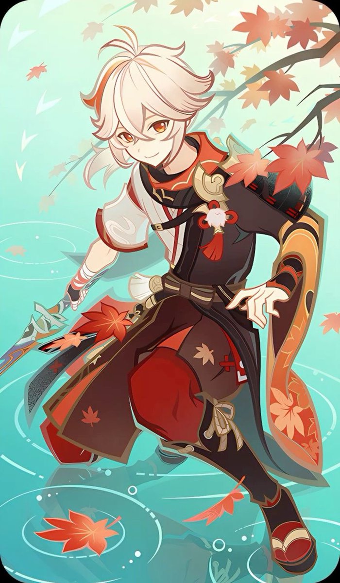 kazuscaralogy's tweet photo. the difference in expressions in their tcg cards 😭 menace x sweetie 

#kazuscara #scarakazu #wanderer #kazuha https://t.co/U0mdtNZSVH