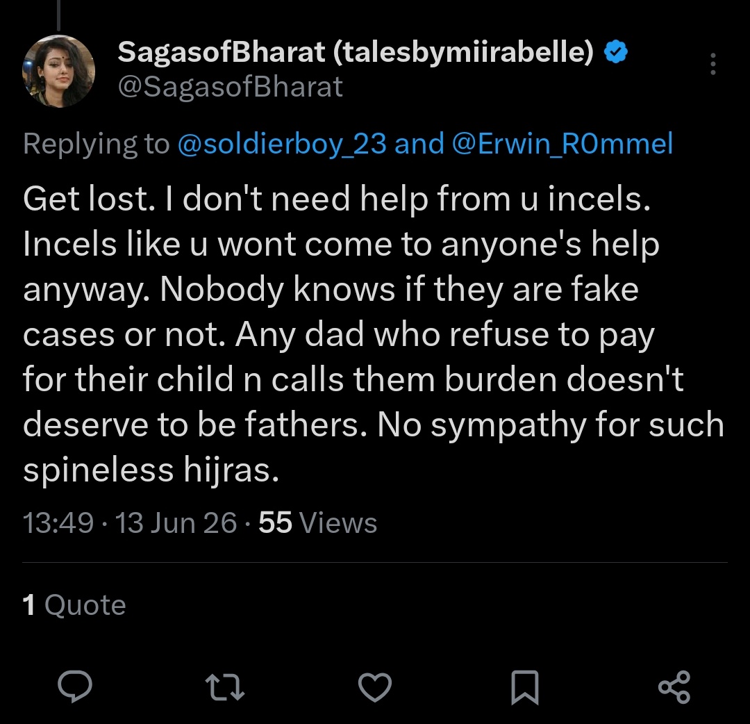 venom1s's tweet photo. Her words for Atul Subhash.

Almost all girls from RW have the same mentality.

You'll never see them standing up for male victims.

But simp men always support and defend them. https://t.co/hxkYZH5NwE