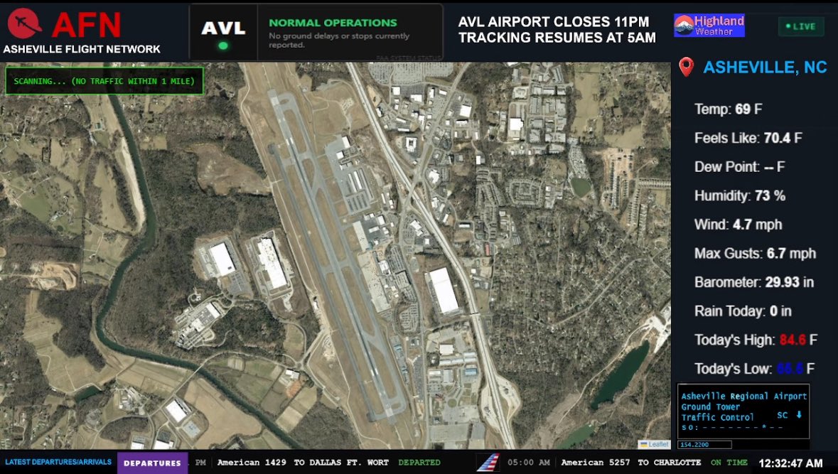AshevilleFlight's tweet photo. NEW AFN REBRAND: Welcome to the first ever rebrand of AFN! As we weren’t allowed to add a camera at the airport, you can still see live departure/arrivals from AVL live on our map with Air Traffic Control! Another addition is live raw data on the right! https://t.co/VUcVRkaDFD https://t.co/lw0zfCLy34