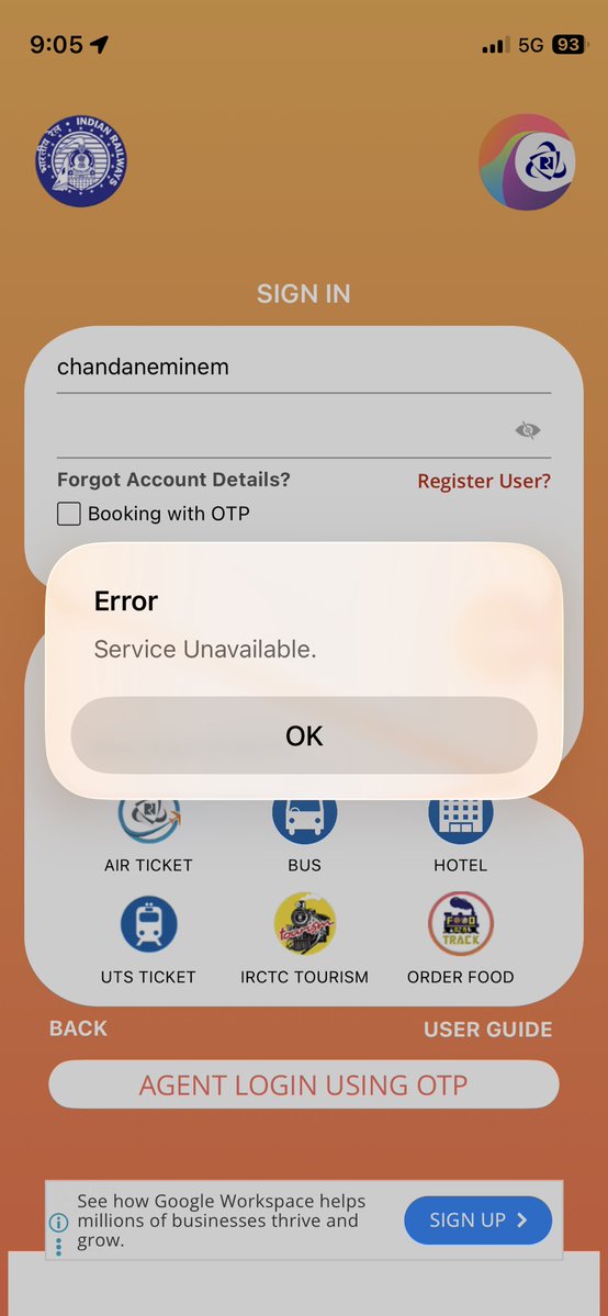 ChandanEminem's tweet photo. These @IRCTCofficial app is so irritating and annoying, my journey is tomorrow been trying to login since two days , they asked for verification I’ve received mobile otp but mail otp not received, tried few times yesterday then fvckers banned me for 24 hours https://t.co/mGIHfB63Jb