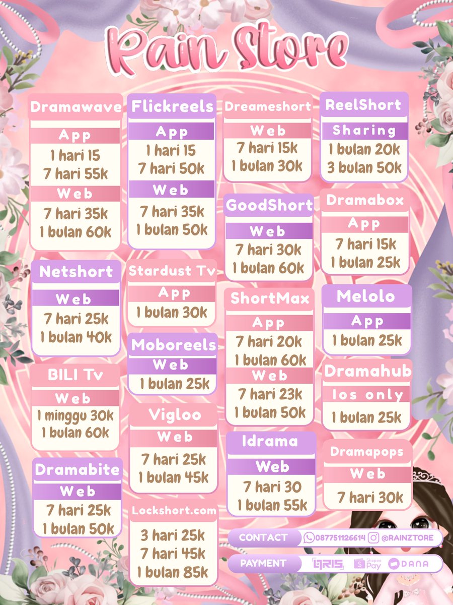 Ezarrdh's tweet photo. ready mau nonton vip pro dramawave reelshort dramabox flickreels netshort shortmax stardusttv dramahub moboreels dreameshort statshort cubetv goodshort netshort  viglo vigloo starshort vibeshort loklok bilitv
Wts wtb dracin drama china korban
#zonauang t mau beli 25 https://t.co/ULXNhshQ8Y