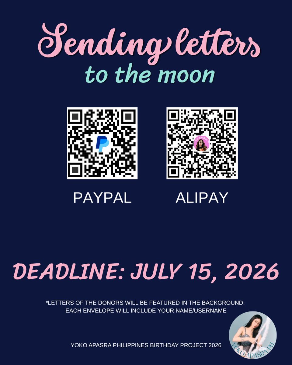YokoApasra_PH's tweet photo. Update as of June 14, 2026, 12:00 PM

We already have 20% or our goal! We’ve also added 2 new donation methods - you can now donate using PayPal and Alipay 🩵

We still have time, if you have questions please raise it to our DMs or ask a question here and we’ll address them. Thank you for the continuous support 🩵

🔗 https://t.co/Ky7piut7ez

#โยโกะอาภัสรา #YokoApasra #YokoApasraPH