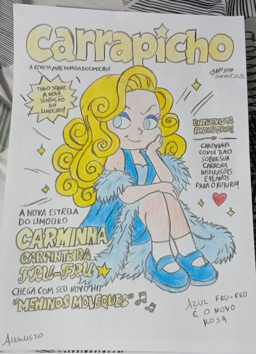Galaxyhyunj's tweet photo. E aqui está o resultado final!  A capa de revista da nossa querida Carminha Carpinteira kkkkkk dei o meu melhor na pintura, então sejam gentis com a artista aqui 🫣 https://t.co/AIx5JCFrGt