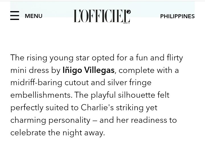 FlemingoesOFC's tweet photo. Charlie is one of the Best Dressed Women at L'Officiel Philippines' 5th Anniversary Celebration. 

Check the article here: https://t.co/wS25igxK3D

 #CharlieFleming | Charlie Fleming https://t.co/hrY0R0ltv9
