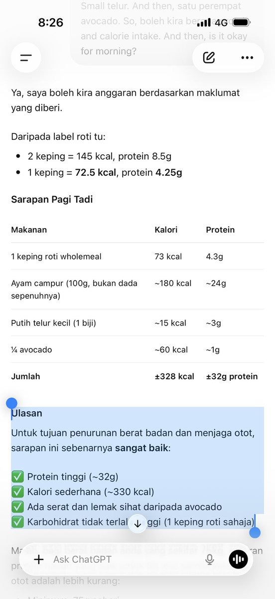 ieqalis's tweet photo. Rutin sekarang  : kira protein &amp; kalori! ✅

Kemudian tangkap gambar &amp; masukkan kat AIA+

Bila ada AIA Vitality, kita rasa semangat tau daily nak hidup sihat,, yesss loss weight penting, tp at the same time kita aware kita punya cholesterol, LDL HDL, blood sugar, blood pressure.. https://t.co/67fwQ6CEN7