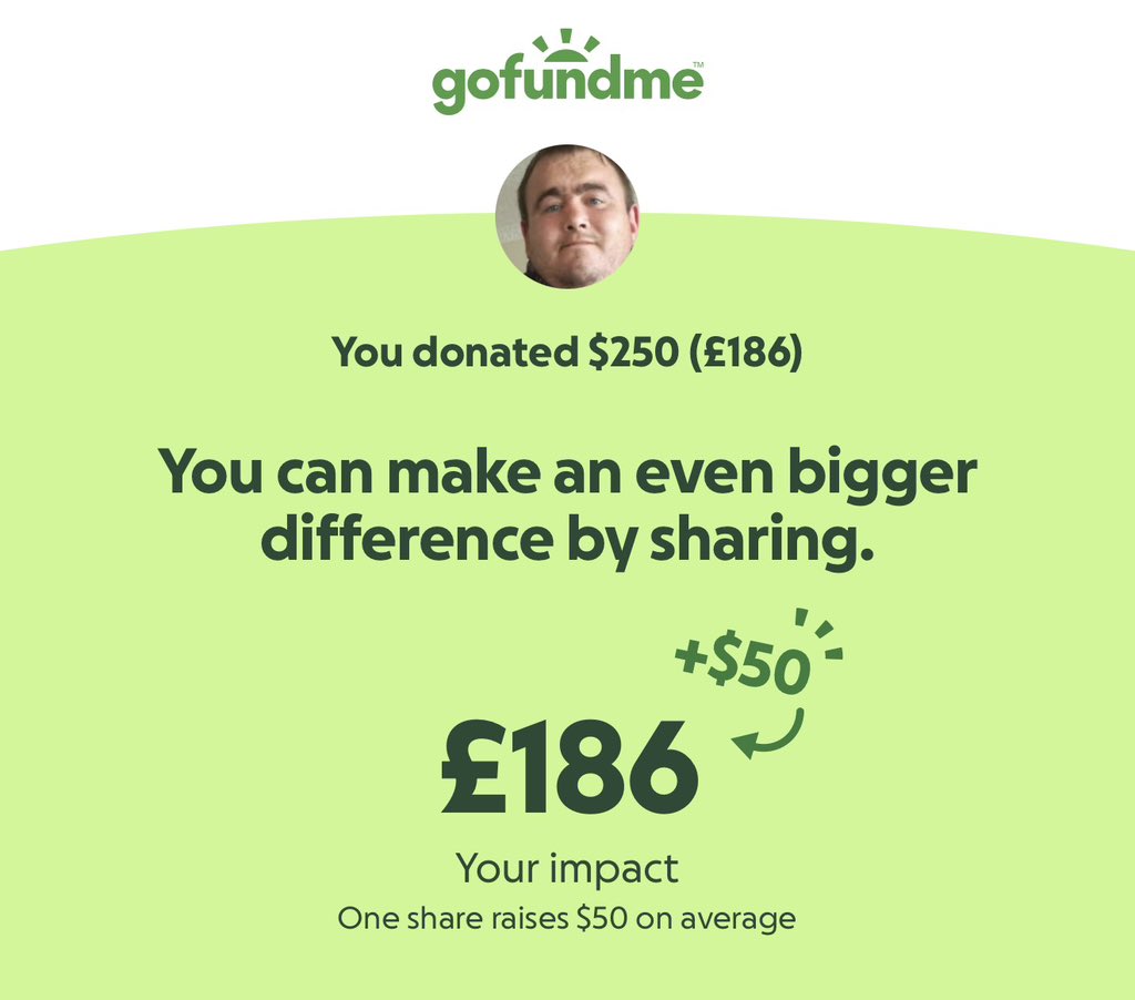peakseekin's tweet photo. $250 (€186) donated to Stephen’s GFM

$3,000 (€2,240) in total donated https://t.co/qT8V5EyTek