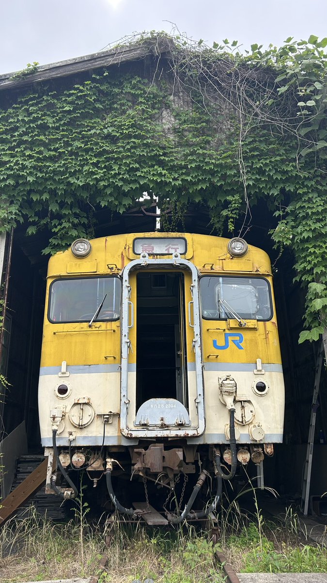 kakejin's tweet photo. キハ28車両展示　本日14日10時〜16時までオープンでぇ〜す‼️ ♪(๑ᴖ◡ᴖ๑)♪

お気軽に立ち寄って運転席体験してつかぁ〜さぁ〜い‼️ o(^▽^)o
＃キハ28  ＃安芸太田町加計　＃春の吉水園一般公開　＃本物体験 https://t.co/ztFcT1OMME