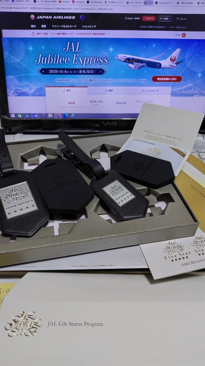 ゆうさん専用　JA8102 JA823J まとめ 日本航空から宅配便が届いたので時期的にメタルカードだと思ったら